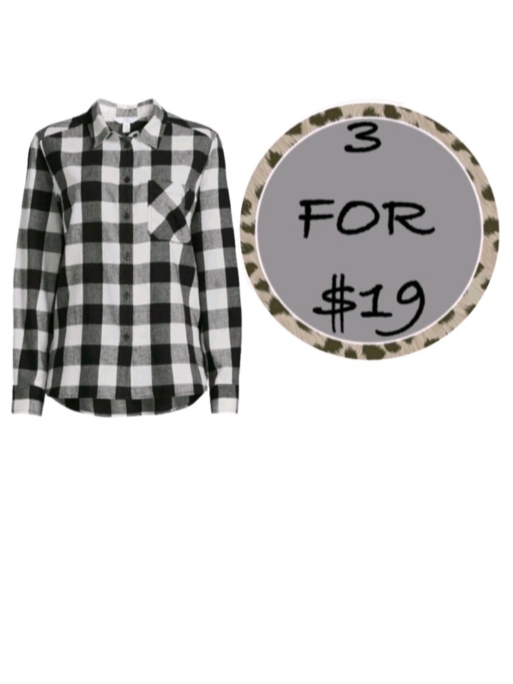 3/$19 NWT Ambiance Apparel Buffalo plaid button down blouse